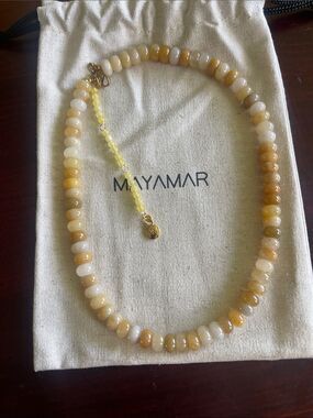 Mayamar Topaz Beaded Necklace with Gold Accents